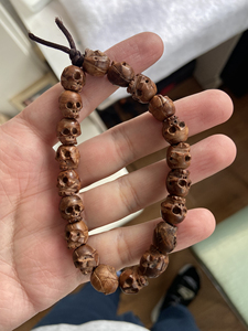 藏传 老骷髅手串 木头 尸陀林 尺寸1.