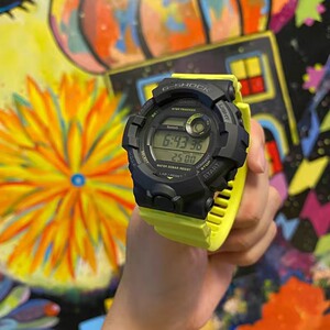 卡西欧手表女款学生g-shock黑色运动接拼色彩蓝牙电子表g