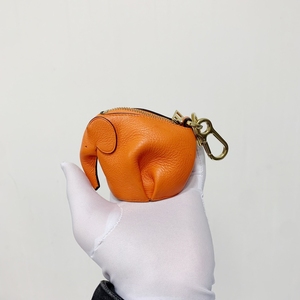 loewe 罗意威橙色金扣 小象 零钱包挂件包