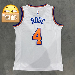 包邮#罗斯4号尼克斯白色球衣 nba刺绣篮球服篮球背心篮球