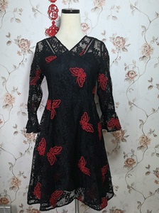 全新卡伊奴黑色镂空蝴蝶连衣裙，实物质量非常好，不是地摊货，商