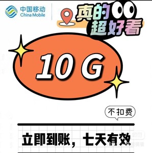 山东移动流量包10g   7天有效期