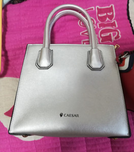 新款锁头包caesar凯撒银色风琴包单肩斜挎手提包小方包