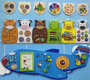 全新viga动物墙面游戏木制幼儿园儿童墙上玩具