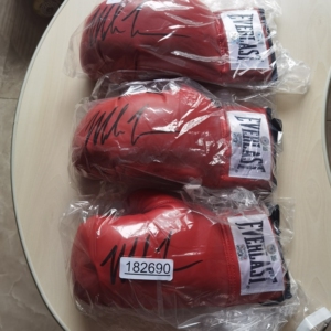 拳王泰森签名拳击手套 一拳打死一头牛系列