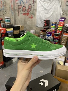 匡威顶级绿色Converse OneStar低帮百搭复古板鞋