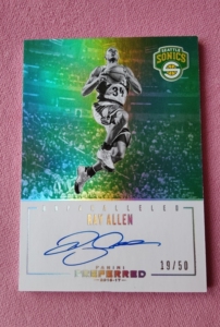 600人付款淘宝【阿伦出品】nba球星卡 雷阿伦75编总冠军imm黑板签名卡