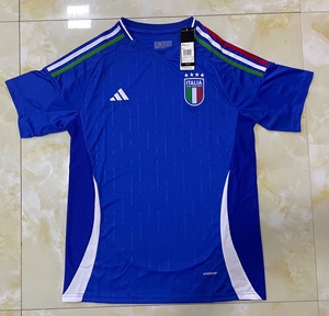 2024欧洲杯新款意大利主场球衣 球迷板 蓝色短袖足球服