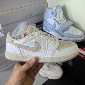 aj1 nba球员 克里斯保罗联名 麂皮鞋面 花卉雕刻条纹皮_阿里巴巴找货
