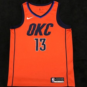 nike雷霆队保罗乔治球衣,绝版暴力橙城市版球衣,细节丰富