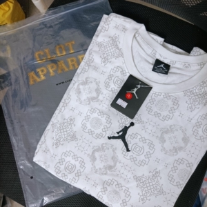 陈冠希潮牌clot联名飞人刺绣图腾满印短袖t恤