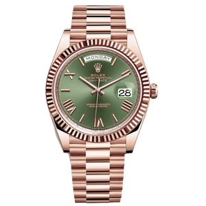 9新]劳力士星期日历18k金自动机械手表男228235橄榄绿dd