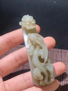 古玉收藏 明清老玉和田玉龙钩玉带钩苍龙教子