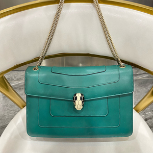 bvlgari宝格丽蛇头包祖母绿中号单肩手提包,27*18