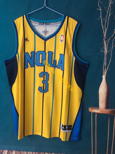 克里斯保罗球衣 黄蜂队 黄色条纹版 刺绣篮球服