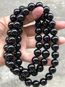 玻璃陨石雷公墨珠子各种规格手串1人付款20