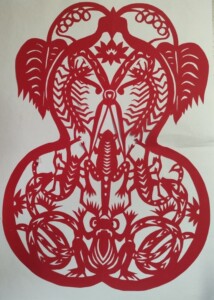 纯手工剪纸 端午节 五毒 传统手工艺 多种样式 单面红