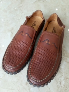 43码皮鞋男 555品牌男士真皮镂空休闲鞋