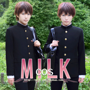 00123龙12333淘宝冰菓/折木奉太郎/校服  中山装 立领 荔枝光 黑色