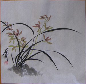 中国画水墨画写意画书画作品蕙兰花兰草纯手绘一尺斗方餐厅