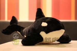 虎鲸公仔 虎鲸毛绒玩具鲸鱼毛绒玩具 出口公仔 好品质 鲸鱼抱枕