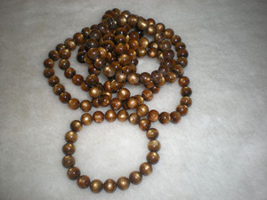 南海珍宝金海柳手串19珠 (有机宝石金珊瑚)手链(10mm13克8)