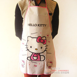 hello kitty 厨房家居餐厅 卡通创意个性无袖可爱防水围裙 特包邮
