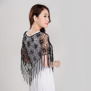 手钩花冰丝短外套斗篷小披肩韩版套头衫圆领蕾丝镂空无袖罩衫女夏