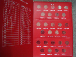 1分 2分 5分硬币分币定位册 1955-1992 分币册 钱币册 钱币收藏册