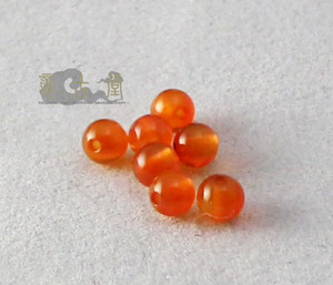 天然玛瑙散珠 橙红色3mm 0.6元/粒  忆古堂 DIY散珠