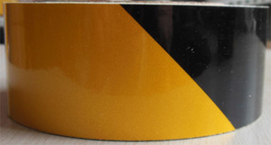 5cm黄黑反光警示胶带贴地面标斑马一米线警戒带贴膜纸安全警示带
