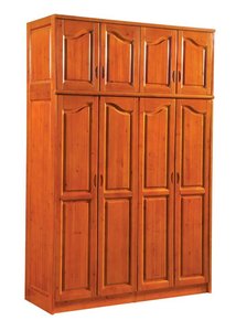 厂家直销 四开门全实木衣柜 四门杉木衣柜 对开门实木衣柜