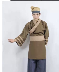 男士舞台演出服装 古装唐装汉服 掌柜服装 管家服装 农民装