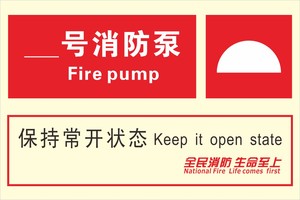 消防安全标识贴纸 消防标志牌警示提示牌 1号消防泵k157