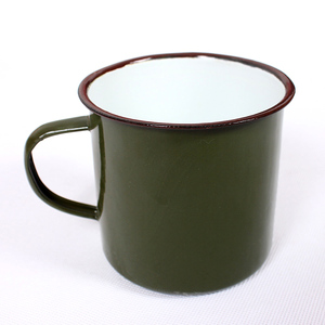 经典军绿色搪瓷茶杯老式茶缸部队水杯解放茶杯经典牙缸