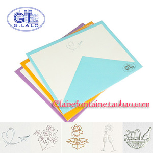 法国正品 G.LALO 手工彩色浮雕卡片+信封 明信片|心意卡