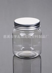 250g八角 蜂蜜瓶 玫瑰酱瓶 黄油瓶 透明塑料罐子 铝盖（LG014）