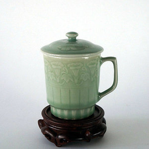 龙泉青瓷 国营瓷厂 老上洋 文革瓷 茶杯 牵牛花杯 正品