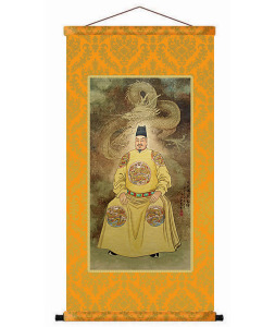 实木卷轴画装饰画客厅书房挂画书画板画像历史名人明太祖朱元璋1
