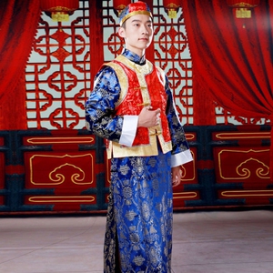 阿哥服装古装男中式婚礼新郎伴郎礼服老爷服江南才子装清朝贝勒爷