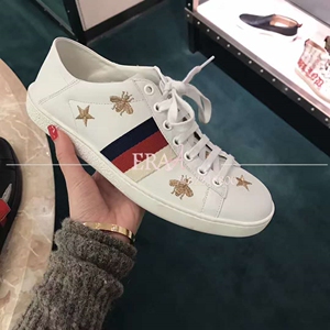 【era全球购】gucci 新款ace系列蜜蜂星星运动鞋踩跟两穿小白鞋