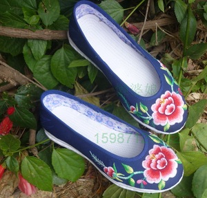 懒婆娘 手工纳千层底 纯手工绣花鞋 装老鞋 寿鞋 莲花鞋