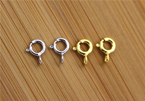 s925纯银弹簧扣 项链手链扣 diy饰品配件项链连接扣 弹簧圆扣