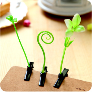 卖萌神器小草发夹搞怪植物头饰豆苗发卡小花豆芽头上长草饰品