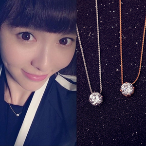 何以笙箫默同款赵默笙项链单钻配饰短春夏女锁骨链日韩锆石爆闪潮
