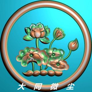 精雕图 灰度图 浮雕图 西洋花 欧式洋花 荷花圆 圆形洋花门花20