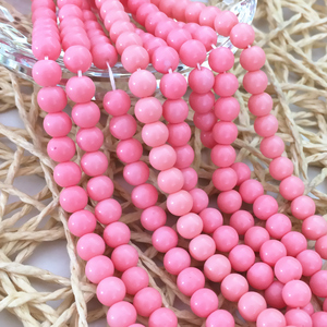 优化 粉色珊瑚散珠 优质圆珠半成品串珠批发 diy半宝石饰品材料