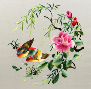 苏绣刺绣手工diy初学套件鸳鸯牡丹针迹古风丝线材料包送针法教程