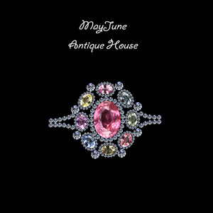 彩虹蓝宝石戒指围镶天然南非钻石粉色3.08克拉货号 tiffany no.21