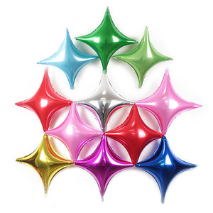 10寸26寸36寸10个或5个装铝箔四角星派对装饰气球活动布置铝膜球